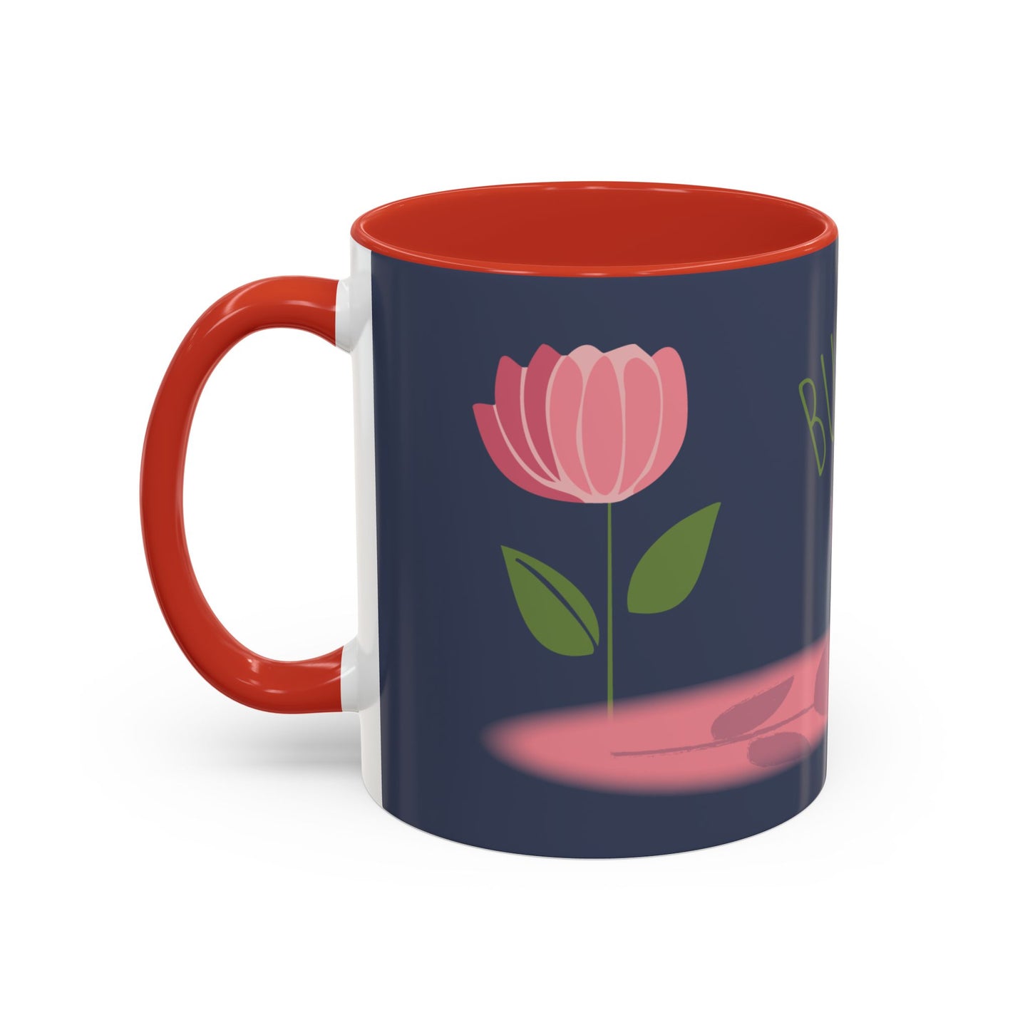 Custom Business Coffee Mug — Personalized Floral Accent Mug with Website & Contact