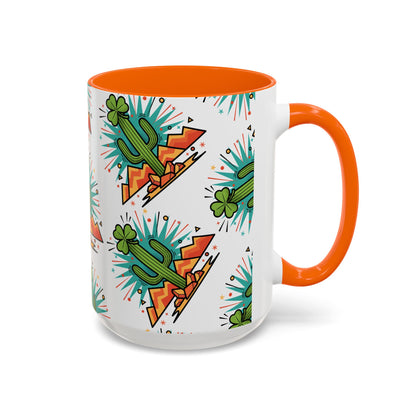 Arizona Shamrock Cactus Mug — Retro Pop Art St. Patrick’s Day Coffee Cup (11/15oz)