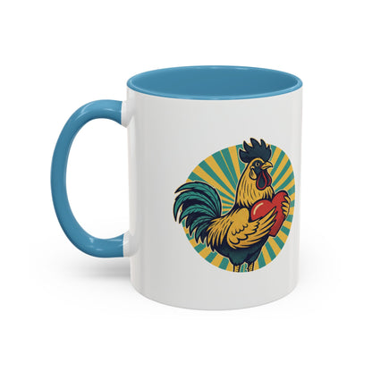 Rooster That Holds My Heart Coffee Mug — Retro Adult Humor (11/15oz)