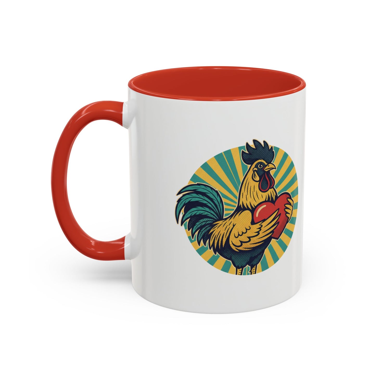 Rooster That Holds My Heart Coffee Mug — Retro Adult Humor (11/15oz)