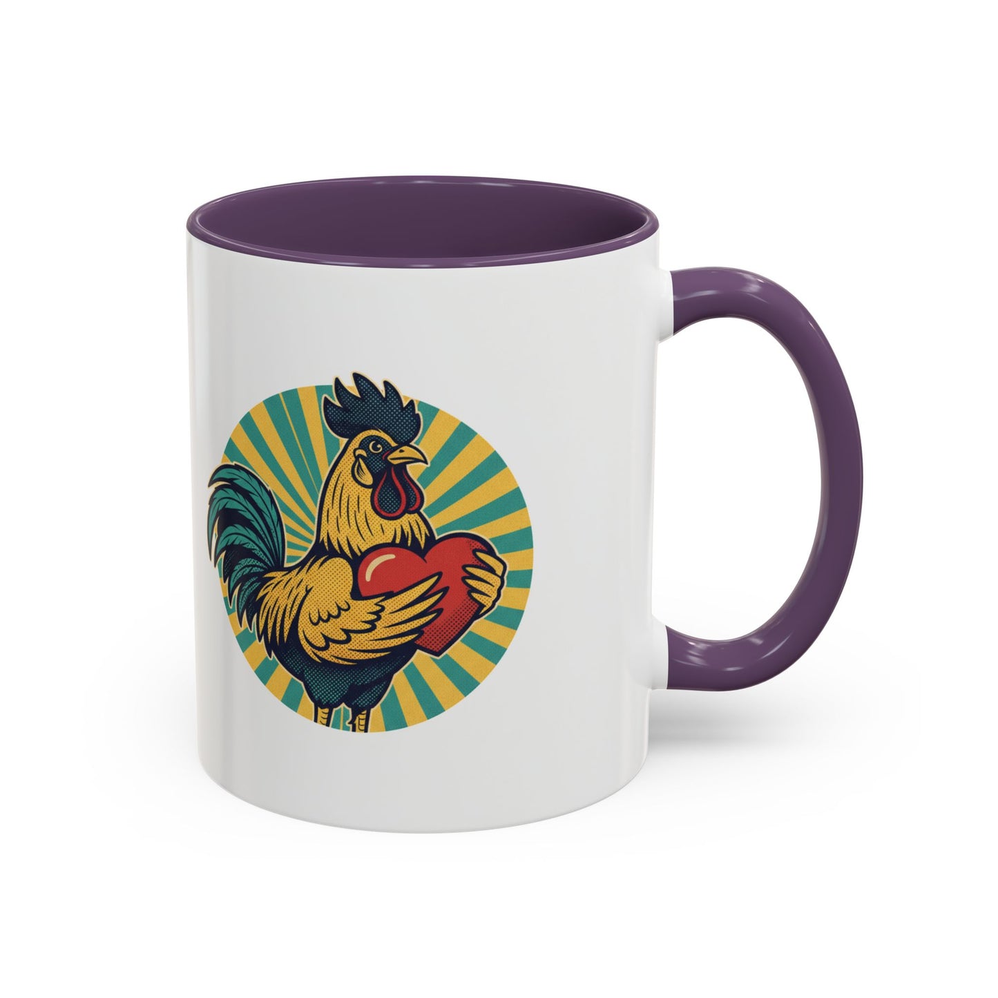Rooster That Holds My Heart Coffee Mug — Retro Adult Humor (11/15oz)
