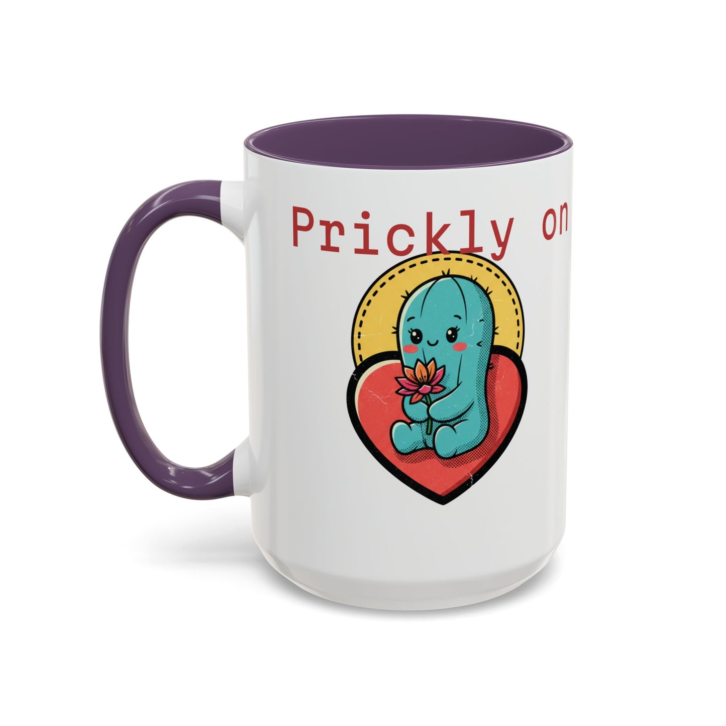 Prickly on the Outside, Soft for You Accent Coffee Mug — Cute Cactus Ceramic Mug (11/15 oz)