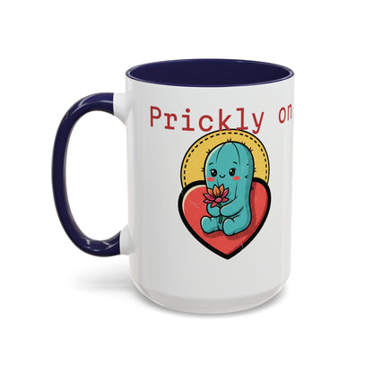 Prickly on the Outside, Soft for You Accent Coffee Mug — Cute Cactus Ceramic Mug (11/15 oz)