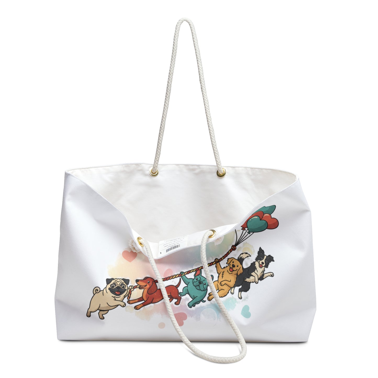 Cute Dogs & Balloons Weekender Bag — Playful Pug Travel Tote