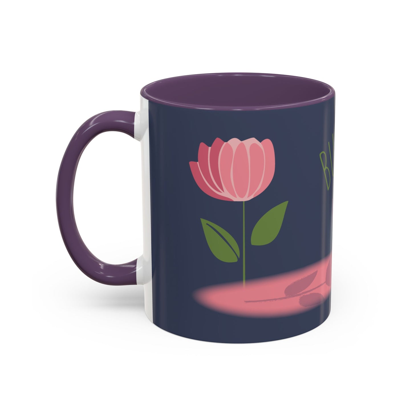 Custom Business Coffee Mug — Personalized Floral Accent Mug with Website & Contact