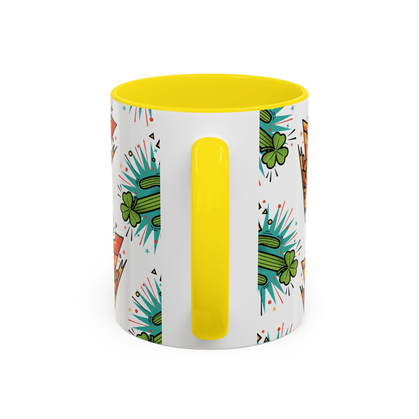 Arizona Shamrock Cactus Mug — Retro Pop Art St. Patrick’s Day Coffee Cup (11/15oz)
