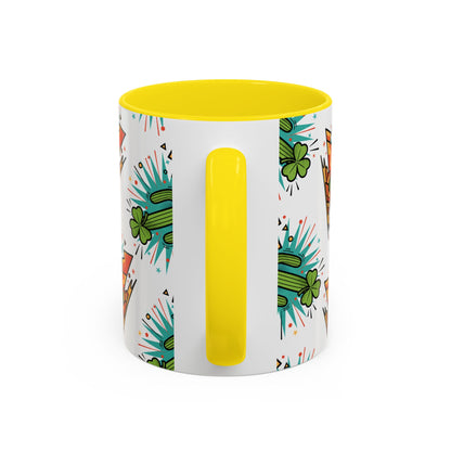 Arizona Shamrock Cactus Mug — Retro Pop Art St. Patrick’s Day Coffee Cup (11/15oz)