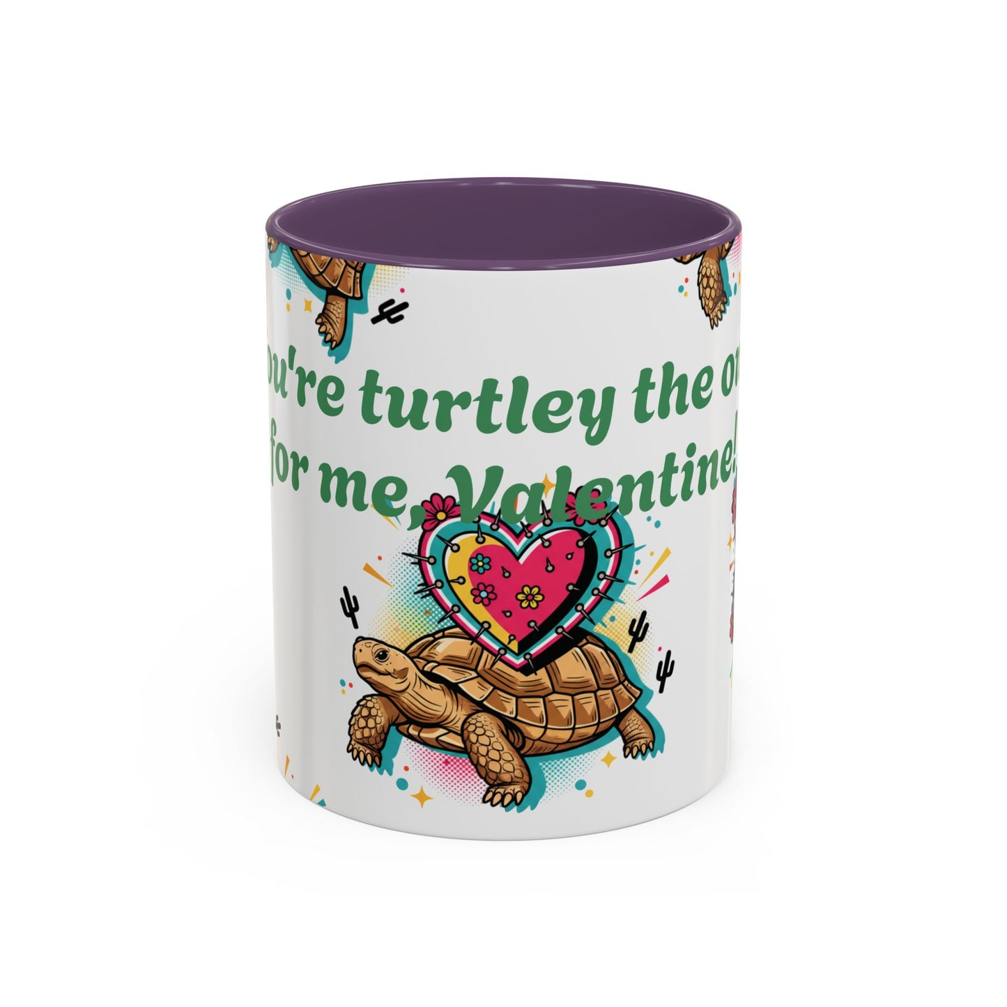 Turtle Valentine Coffee Mug — "You're turtley the one for me" Accent Mug