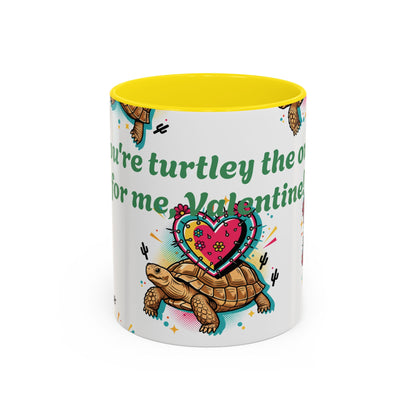 Turtle Valentine Coffee Mug — "You're turtley the one for me" Accent Mug