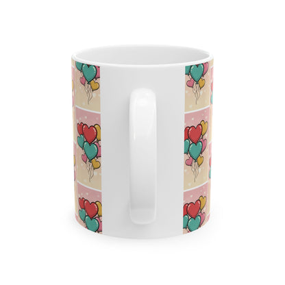 Valentine Heart Balloon Ceramic Mug — 11oz & 15oz