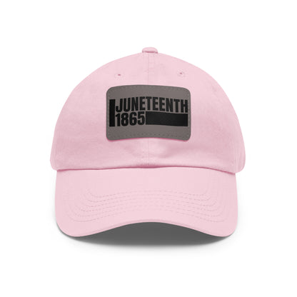 Special Edition Juneteenth Hat with Leather Patch, Summer Accessory, Unisex Cap, Celebration Hat, Gift for Dad, Black History Month