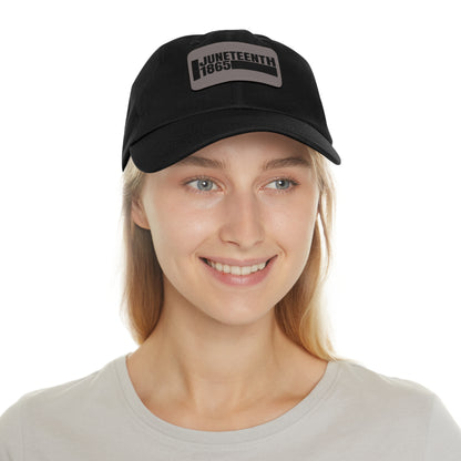 Special Edition Juneteenth Hat with Leather Patch, Summer Accessory, Unisex Cap, Celebration Hat, Gift for Dad, Black History Month