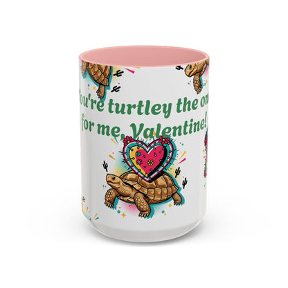 Turtle Valentine Coffee Mug — "You're turtley the one for me" Accent Mug