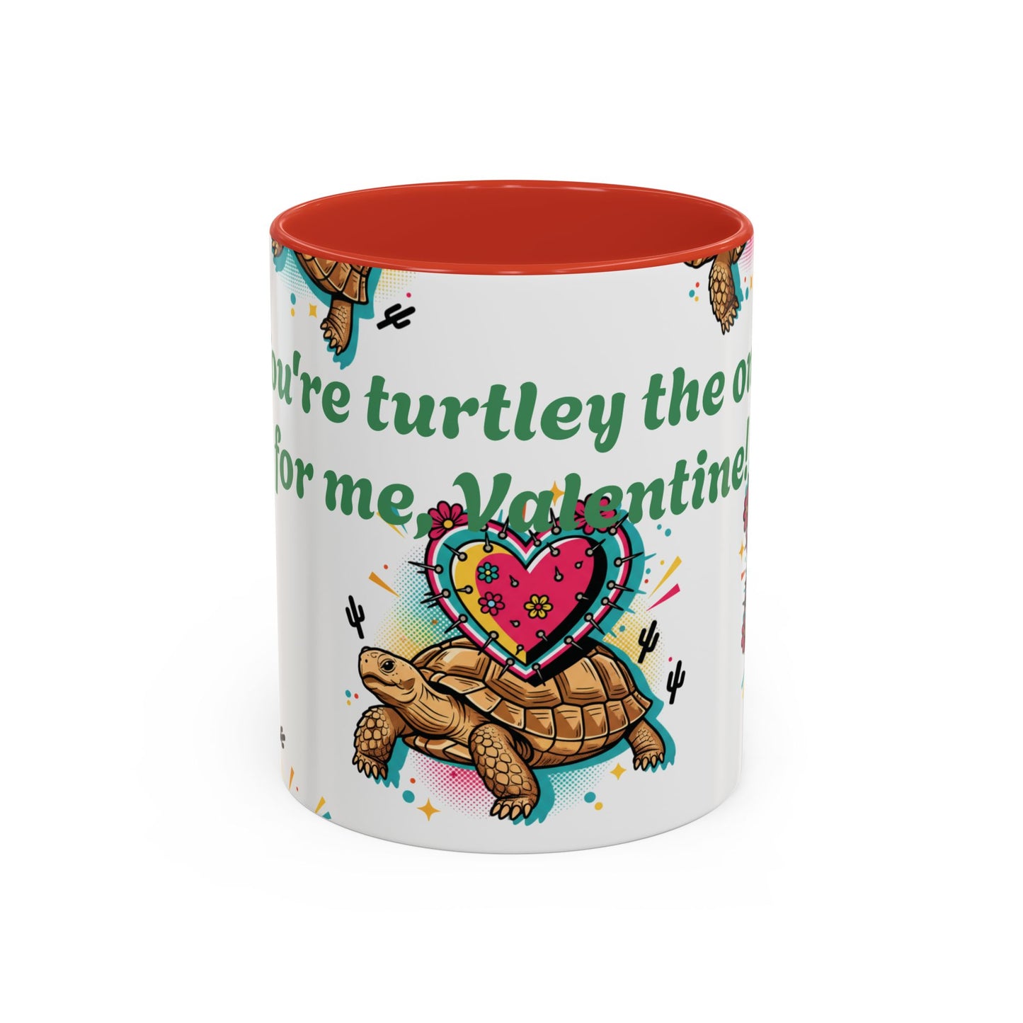 Turtle Valentine Coffee Mug — "You're turtley the one for me" Accent Mug