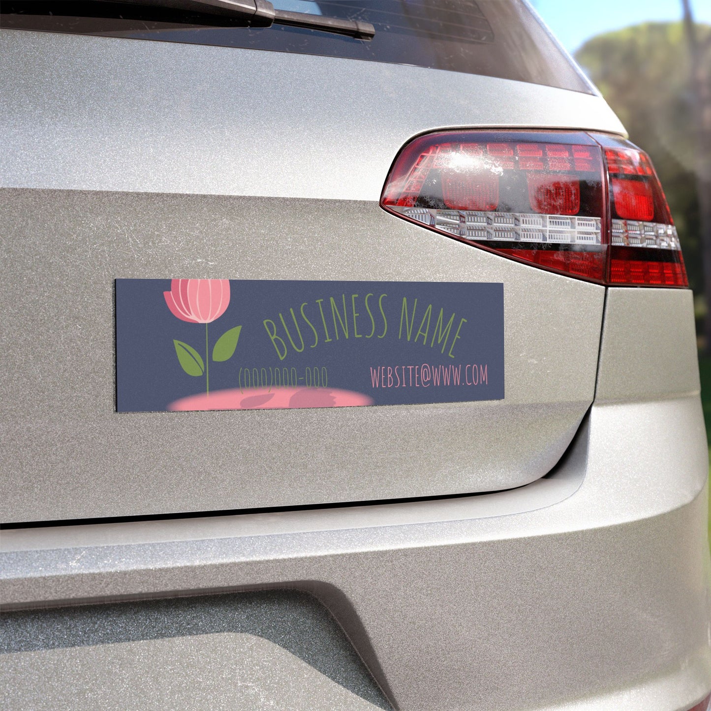 Floral Business Car Magnet — Customizable Logo, Contact & Website