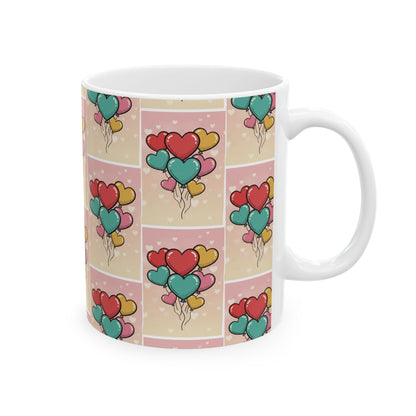 Valentine Heart Balloon Ceramic Mug — 11oz & 15oz