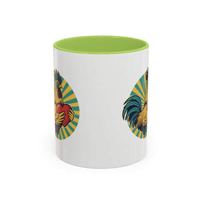 Rooster That Holds My Heart Coffee Mug — Retro Adult Humor (11/15oz)