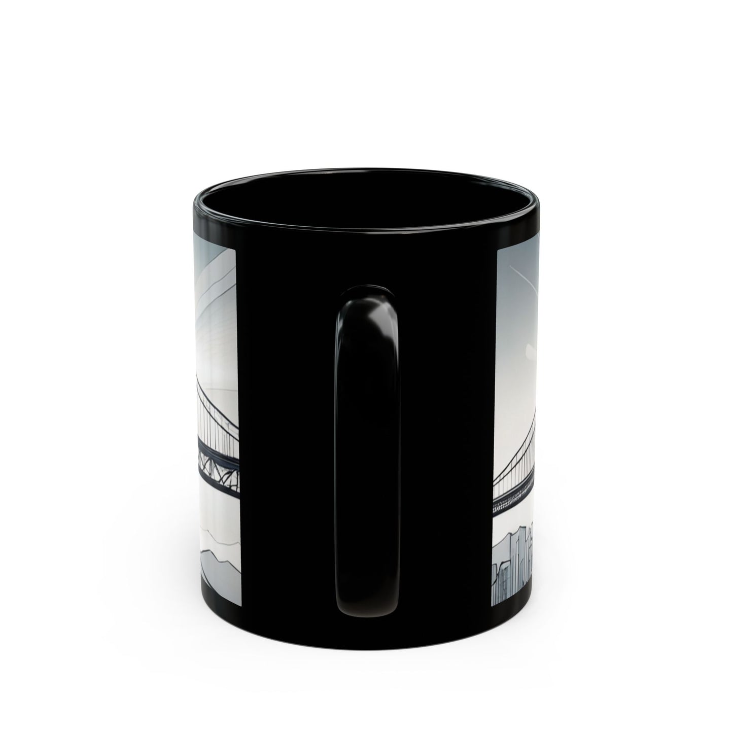 Stylish Bridge Mug | Modern Coffee Cup, Gift for Tea Lovers, Unique Home Decor, Office Mug, Art Print Drinkware