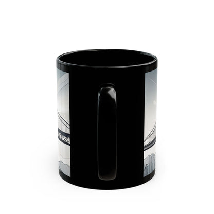 Stylish Bridge Mug | Modern Coffee Cup, Gift for Tea Lovers, Unique Home Decor, Office Mug, Art Print Drinkware