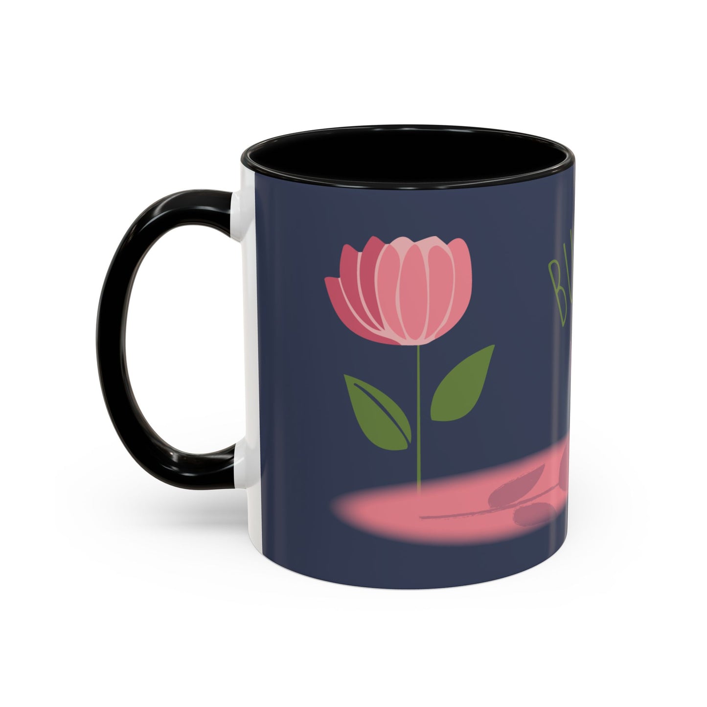 Custom Business Coffee Mug — Personalized Floral Accent Mug with Website & Contact