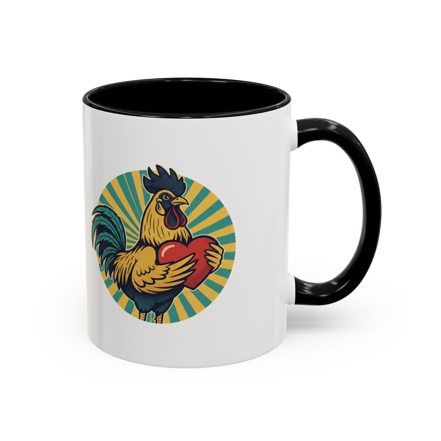 Rooster That Holds My Heart Coffee Mug — Retro Adult Humor (11/15oz)