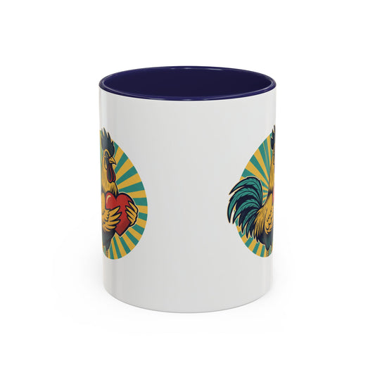 Rooster That Holds My Heart Coffee Mug — Retro Adult Humor (11/15oz)