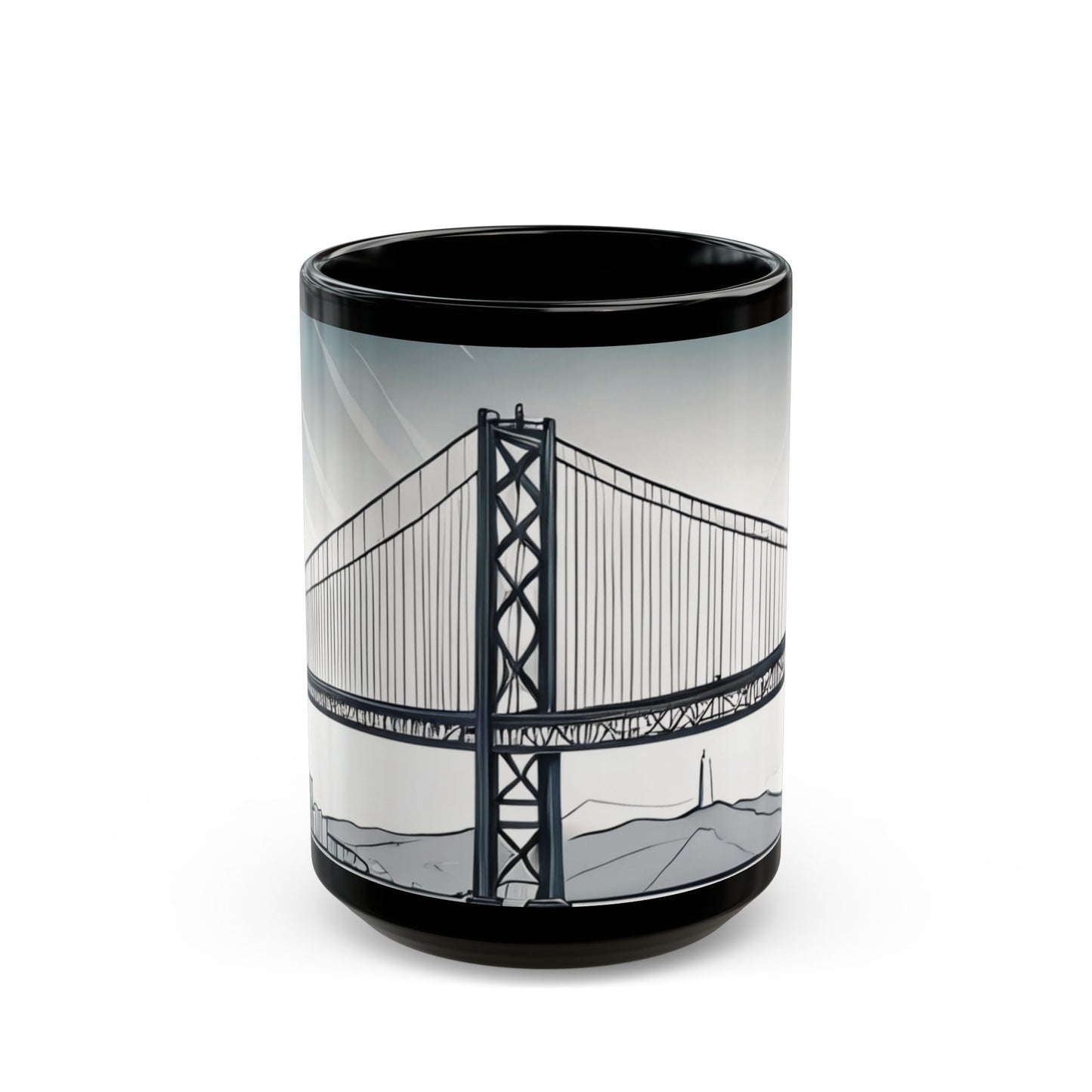 Stylish Bridge Mug | Modern Coffee Cup, Gift for Tea Lovers, Unique Home Decor, Office Mug, Art Print Drinkware