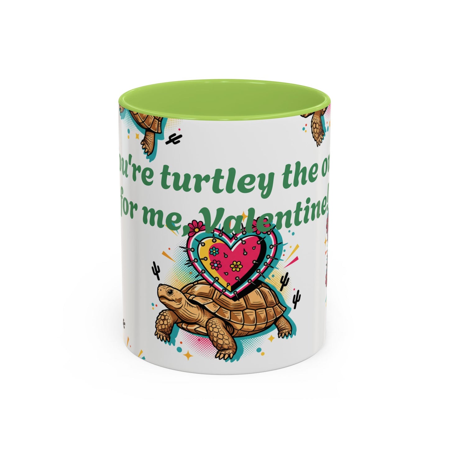 Turtle Valentine Coffee Mug — "You're turtley the one for me" Accent Mug