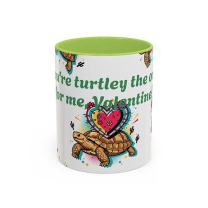 Turtle Valentine Coffee Mug — "You're turtley the one for me" Accent Mug