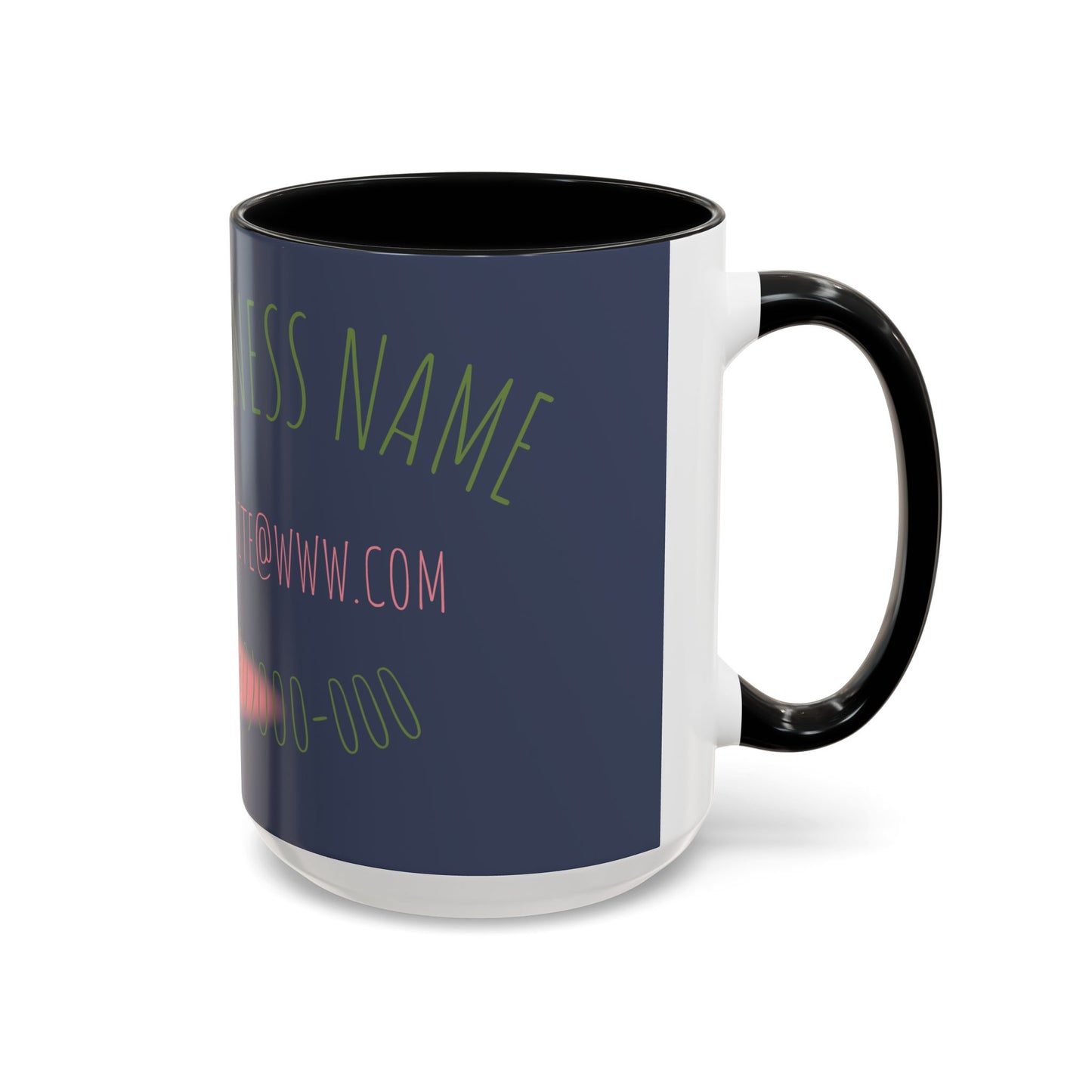 Custom Business Coffee Mug — Personalized Floral Accent Mug with Website & Contact