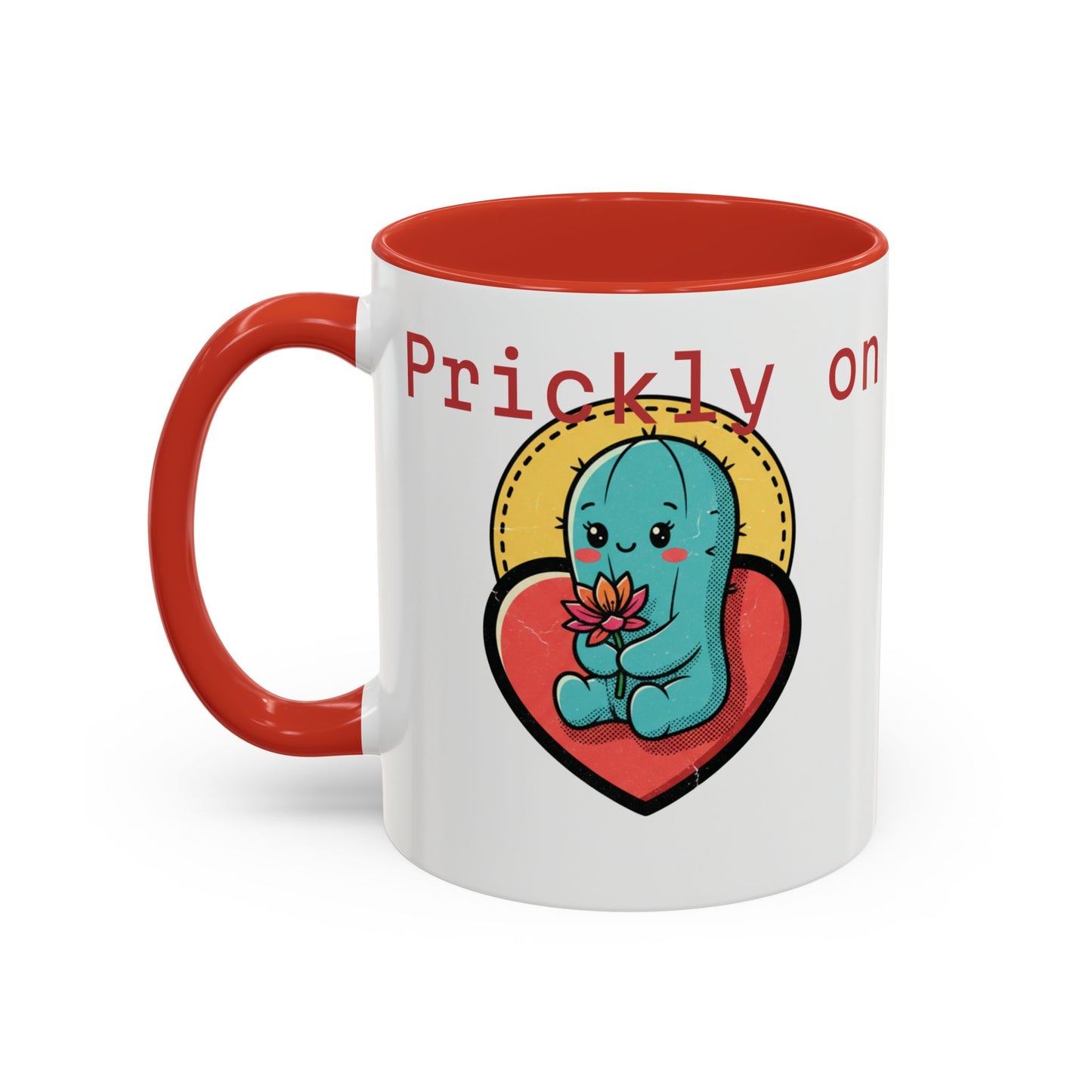 Prickly on the Outside, Soft for You Accent Coffee Mug — Cute Cactus Ceramic Mug (11/15 oz)