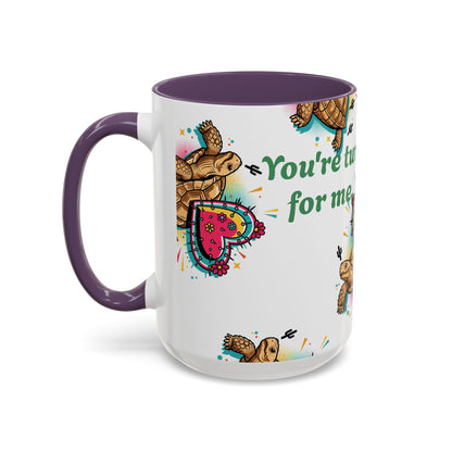 Turtle Valentine Coffee Mug — "You're turtley the one for me" Accent Mug