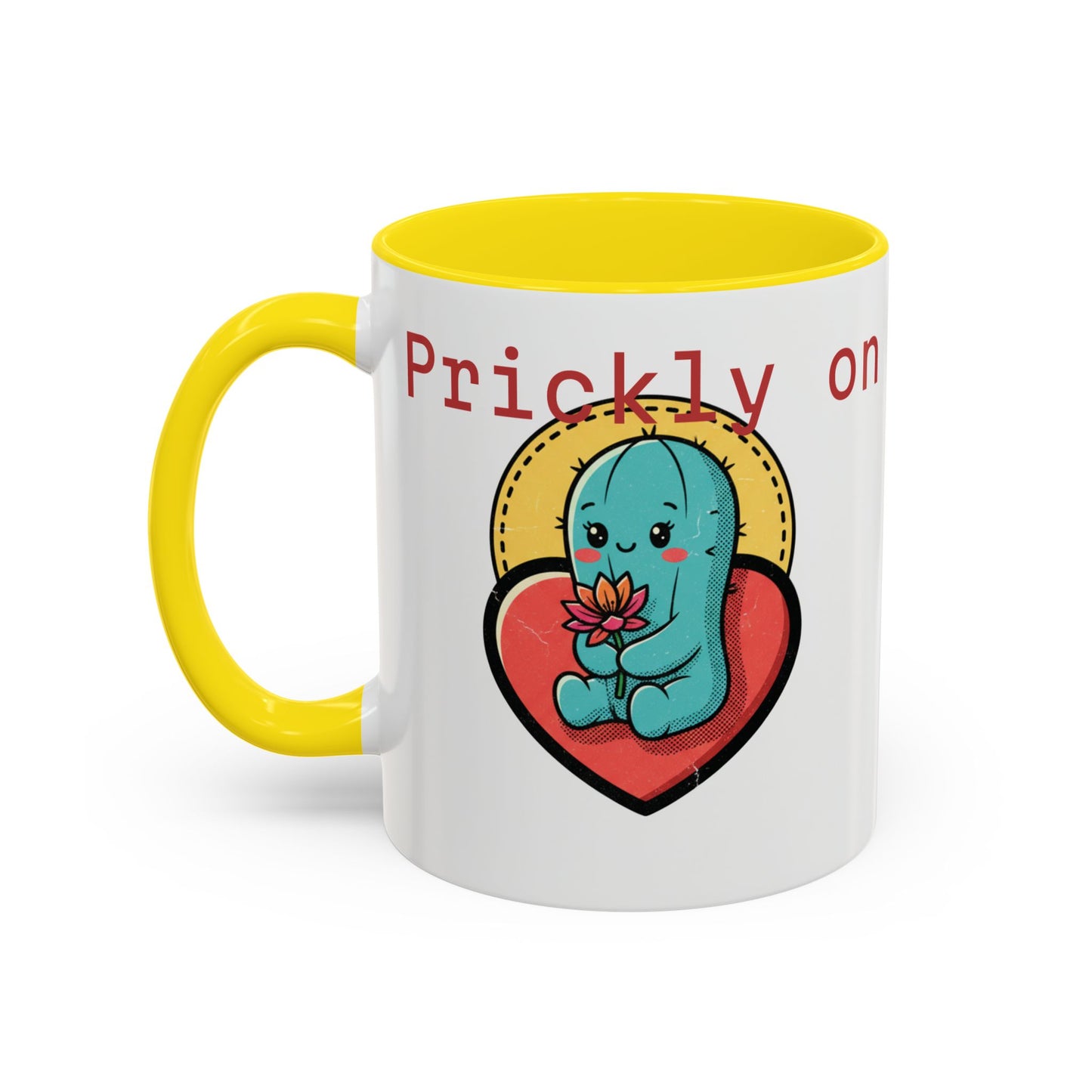 Prickly on the Outside, Soft for You Accent Coffee Mug — Cute Cactus Ceramic Mug (11/15 oz)