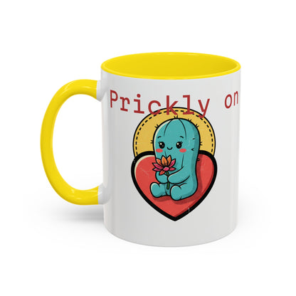 Prickly on the Outside, Soft for You Accent Coffee Mug — Cute Cactus Ceramic Mug (11/15 oz)