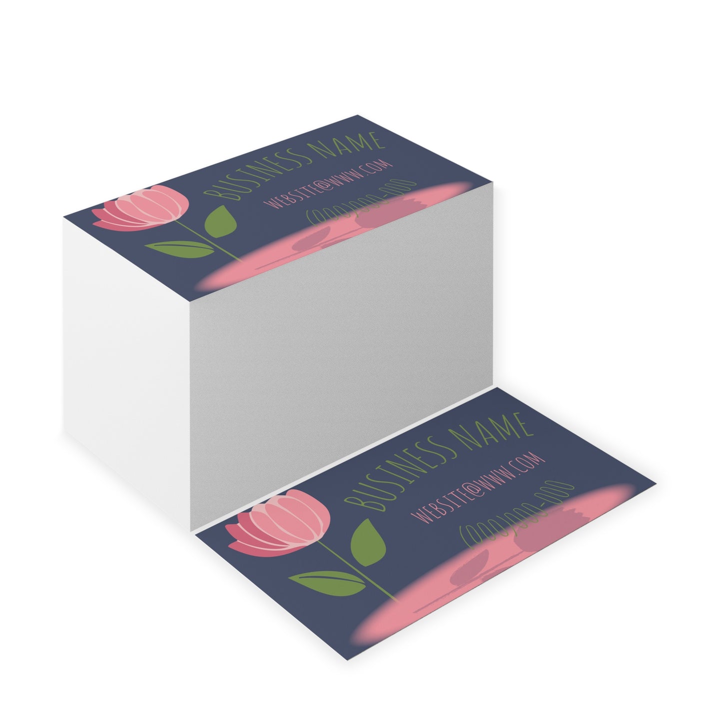 Floral Boutique Business Cards — Pink Tulip Design for Florists & Small Shops