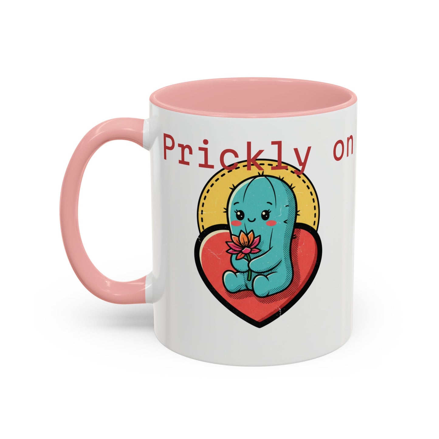 Prickly on the Outside, Soft for You Accent Coffee Mug — Cute Cactus Ceramic Mug (11/15 oz)