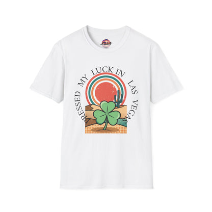 Las Vegas Shamrock T-Shirt — Blessed My Luck In Las Vegas Retro Graphic Tee