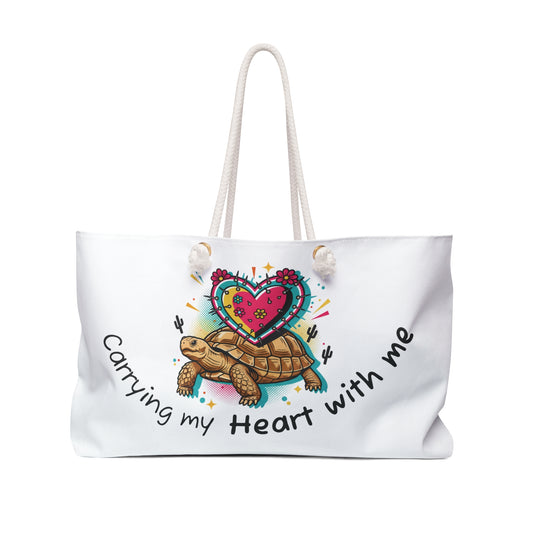 Weekender Bag — "Carrying My Heart With Me" Turtle Travel Tote