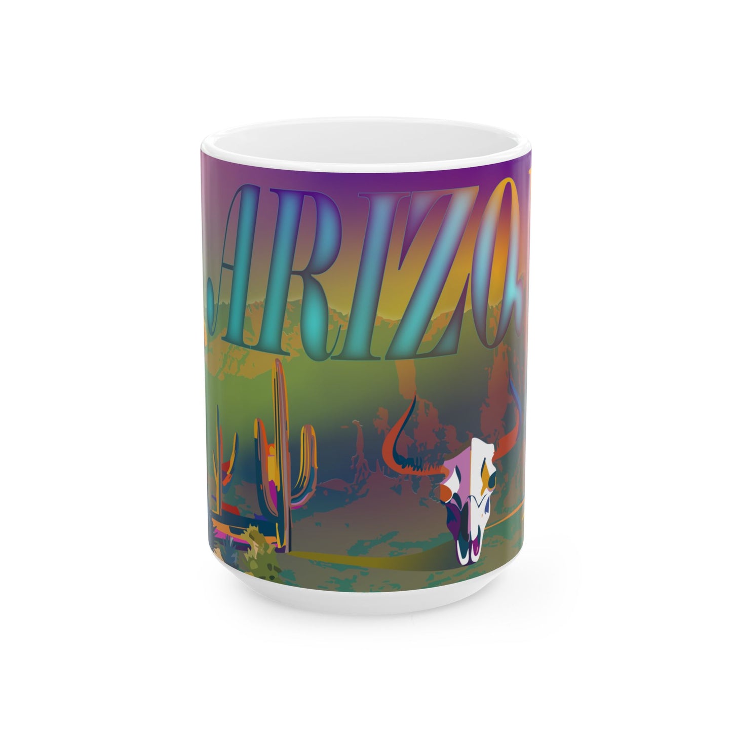 Vibrant Arizona Ceramic Mug | Unique Gift, Home Décor, Coffee Lover's Cup, Southwestern Art, Travel Souvenir