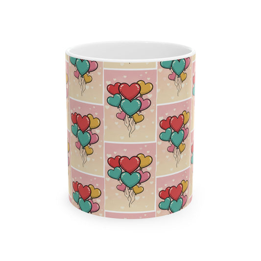 Valentine Heart Balloon Ceramic Mug — 11oz & 15oz