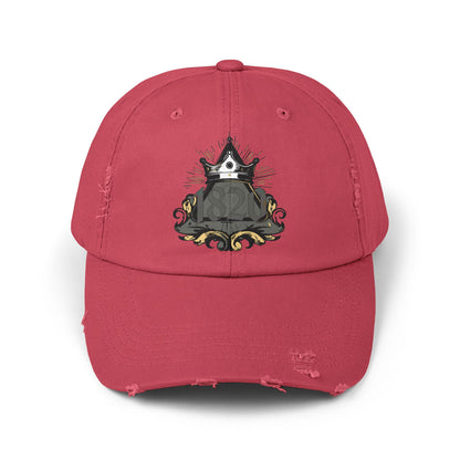 "1820" Distressed Baseball Cap with Gothic Crest Design
