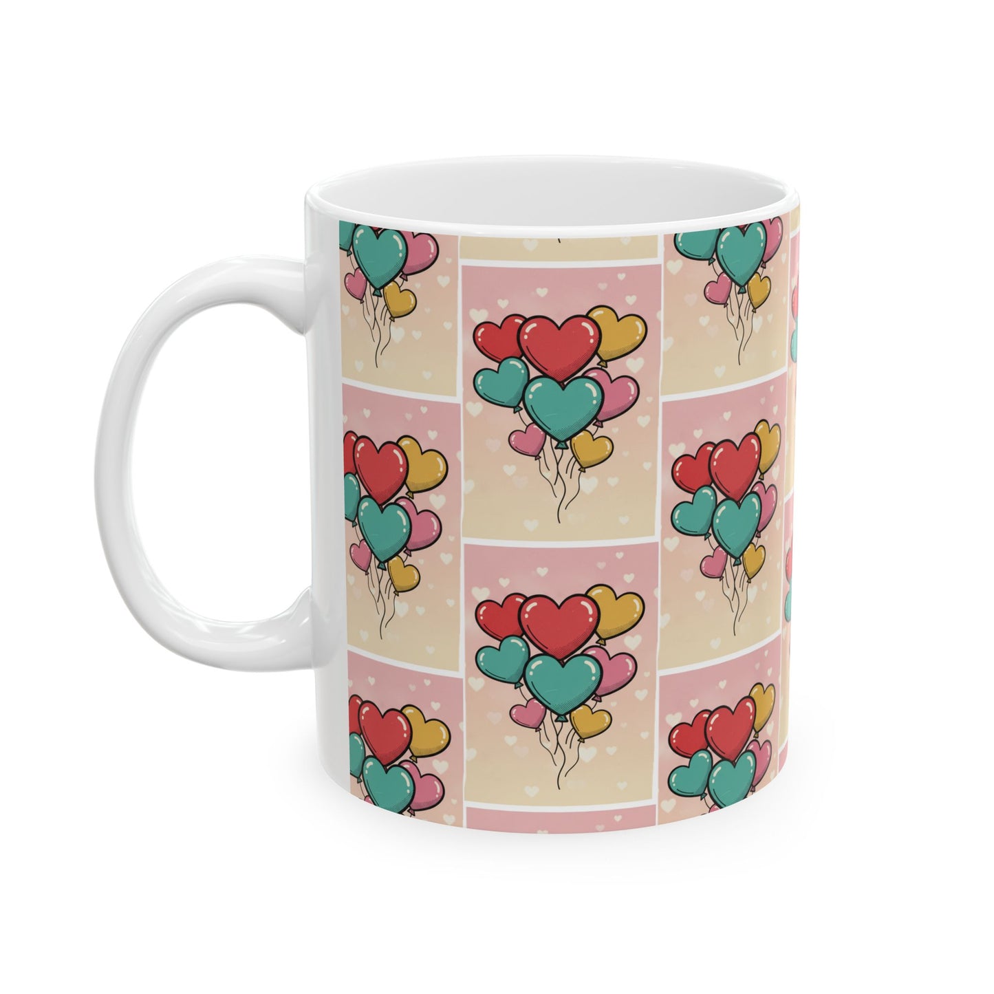 Valentine Heart Balloon Ceramic Mug — 11oz & 15oz