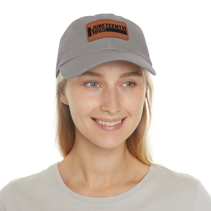 Special Edition Juneteenth Hat with Leather Patch, Summer Accessory, Unisex Cap, Celebration Hat, Gift for Dad, Black History Month