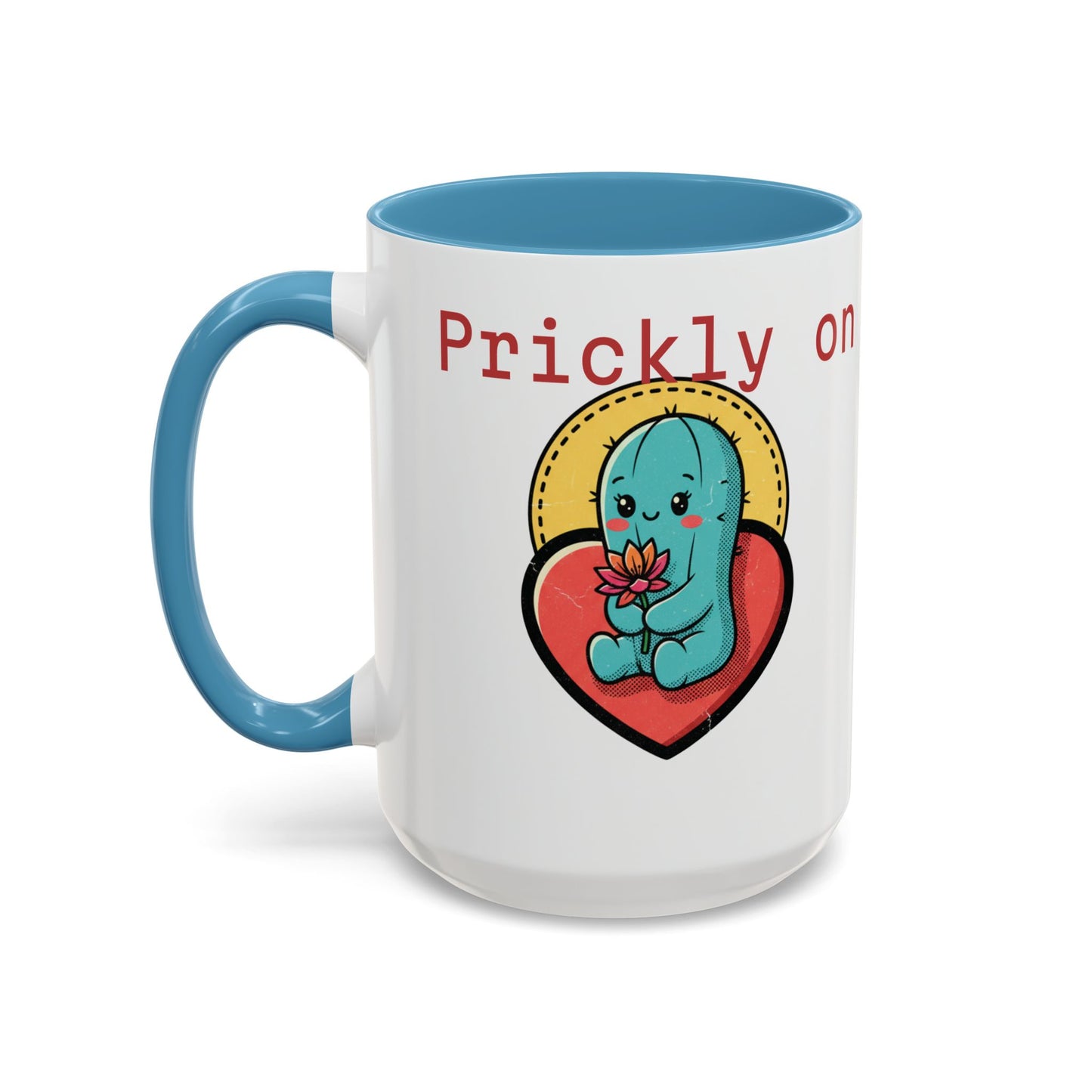 Prickly on the Outside, Soft for You Accent Coffee Mug — Cute Cactus Ceramic Mug (11/15 oz)