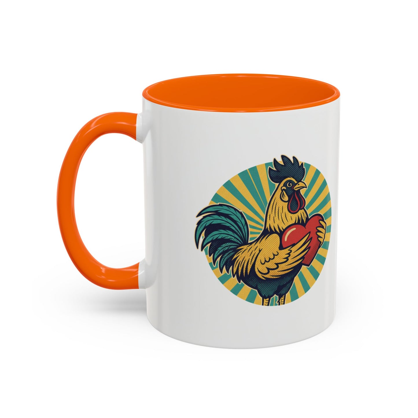 Rooster That Holds My Heart Coffee Mug — Retro Adult Humor (11/15oz)