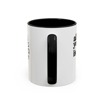 Valentine Dogs Tug-of-Love Mug — Playful Pop-Art Heart Balloons