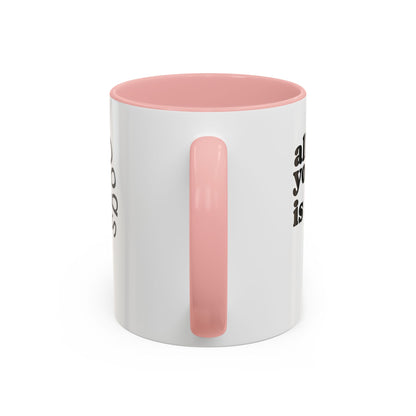 Valentine Dogs Tug-of-Love Mug — Playful Pop-Art Heart Balloons