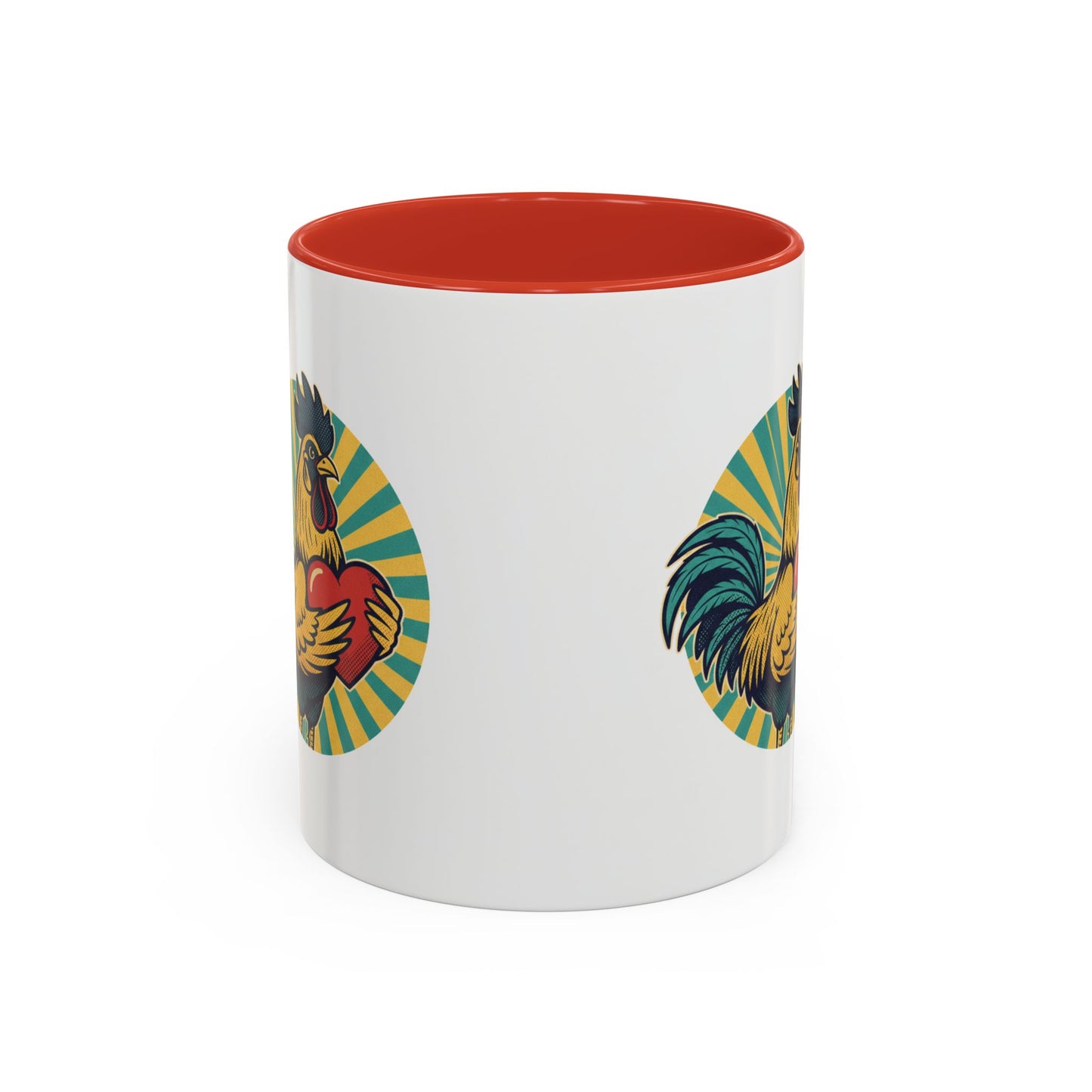 Rooster That Holds My Heart Coffee Mug — Retro Adult Humor (11/15oz)