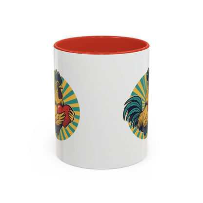 Rooster That Holds My Heart Coffee Mug — Retro Adult Humor (11/15oz)