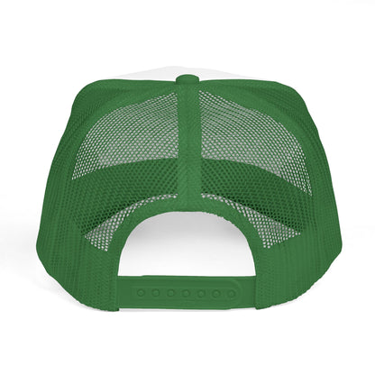 MJAD DTU9 Trucker Cap — Vintage Script Retro Mesh Baseball Hat